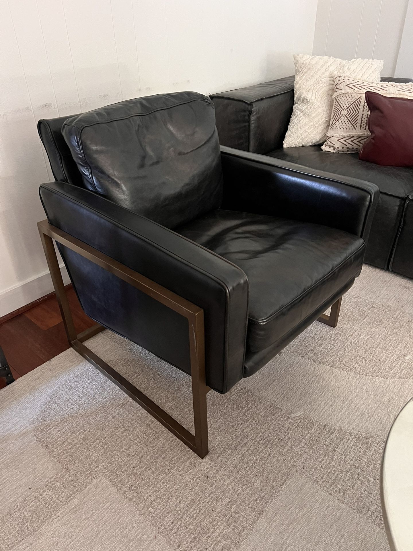 Classic Black Leather Armchair