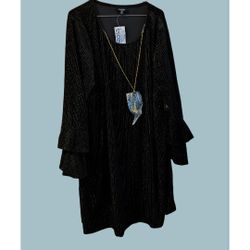 Woman's Mini Dress With Gold Necklace 