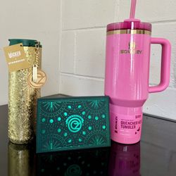 WICKED Starbucks & Stanley | Gift Card Keychain | Gold Tumbler | Stanley BUNDLE