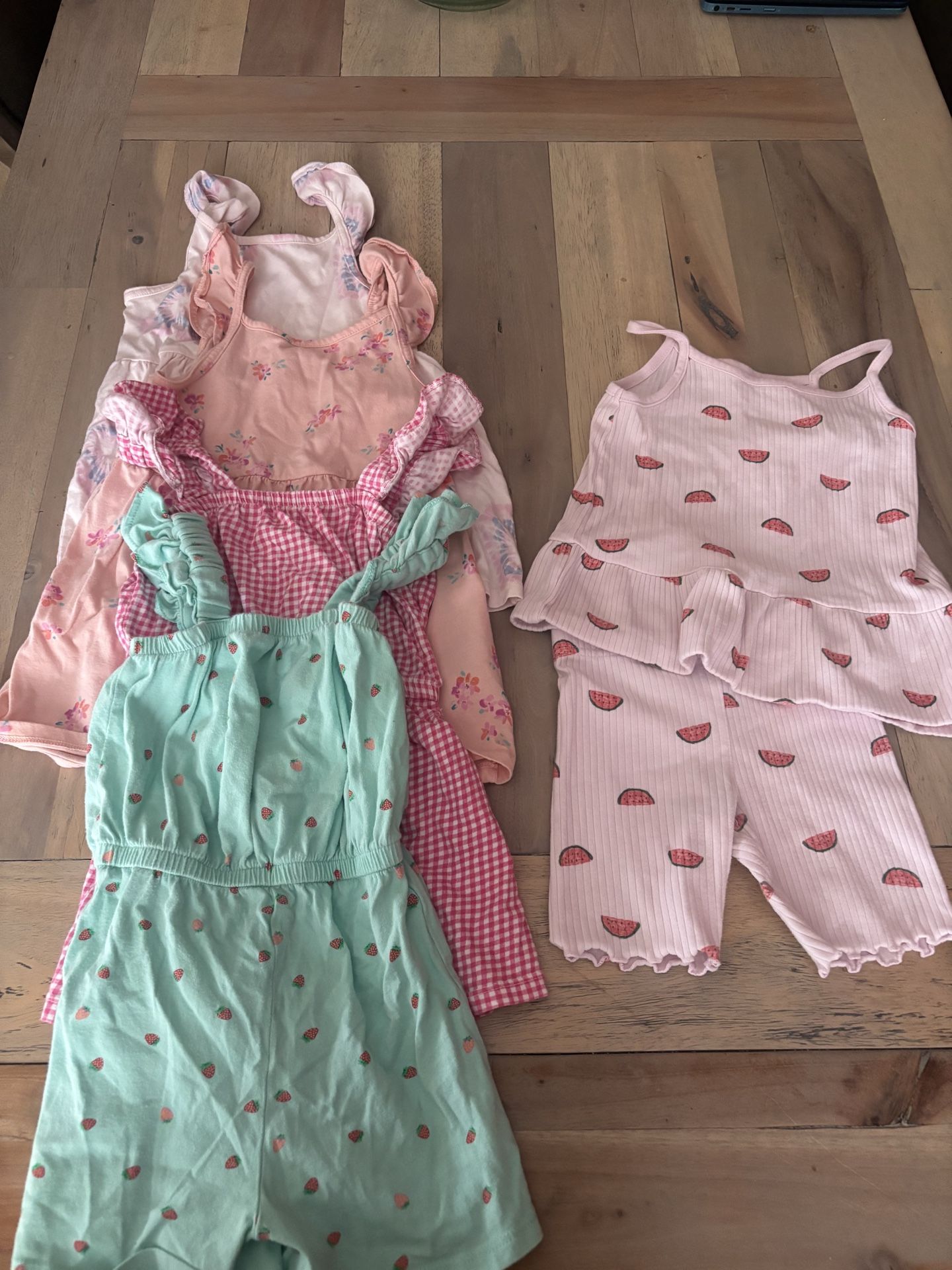 Girls size 4T rompers and short set bundle