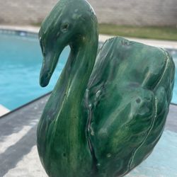 Green Swan Ceramic Planter 