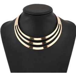 Metal Multi Layer Choker Necklace