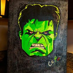 The Hulk Acrylic Painting 18x24 on Canvas (BLACKLIGHT)
