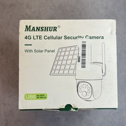 Manshur 4G LTE Cellular Security Camera Solar Panel No WiFi Outdoor