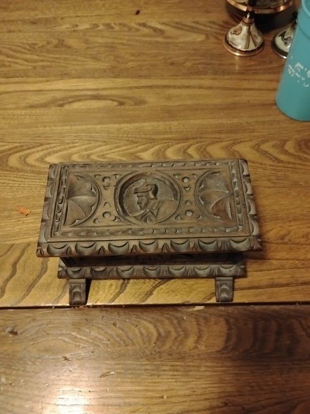 Hand-carved Wooden Keepsake Box