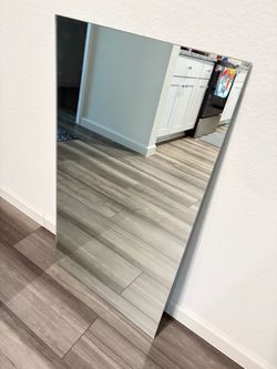 Large Frameless Rectangular Wall Mirror