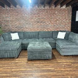 Delivery Available dark gray modular sectional retails 2100
