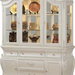 ACME Furniture Chantelle Pearl White Hutch and Buffet