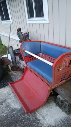 Antique Ferris Wheel seat dated Aug 08 1905