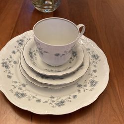 Johann Haviland Bavaria Germany Blue Garland New VTG 54 Piece Set