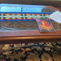 Large Coffee Table with Glass Top 