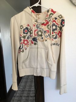 O'Neill Cream Zippered Hoodie Sweatshirt