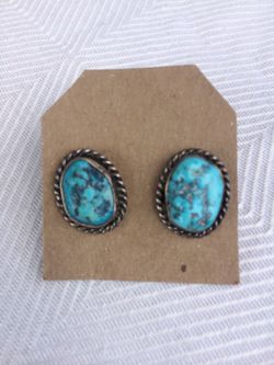 Vintage Turquoise & Sterling Earrings