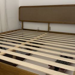 Ntc Lupin Wooden Bed Frame With Headboard- King Size