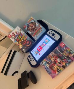 Nintendo Switch OLED Bundle with 3 Games and Accessories