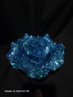 2 Unique Handmade/ Hand Glittered Rose Wall Or Table Decor!