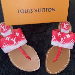 Louis Vuitton Red Monogram Escale Palma Sandals
