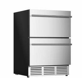 EUHOMY 24” Undercounter Beverage Refrigerator – Stainless Steel Built-In Fridge