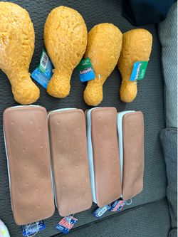 Squishy ice cream sandwiches and chicken leg