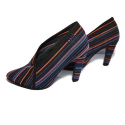 UNITED NUDE Fold Mid Ankle Boot Size 39 US 8.5 Mod Avant Garde Rainbow Striped