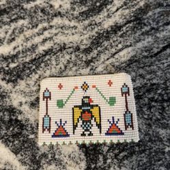 Native American Themed Beaded Zippered Coin Purse