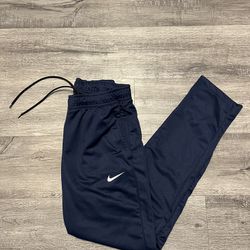 Nike Dri Fit Blue Sweatpants Size Small Therma Training Straight Leg Swoosh Logo