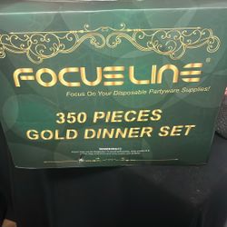 350 Pieces Gold Dinner Set