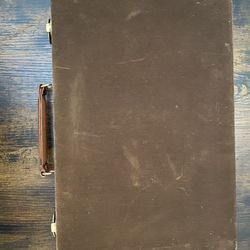 Vintage Backgammon Game leather Wooden Carry Case