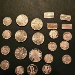 Fractional Silver Pieces, 34.96 Grams .999 Fine
