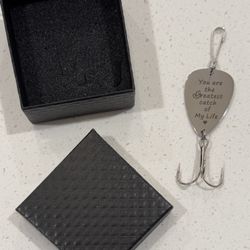 " You Are The Greatest Catch of My Life " Engraved Fishing Lure Hook Gift W/ Box