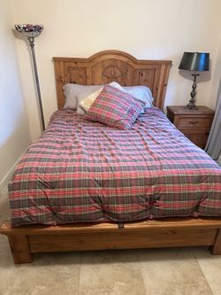 Wood queen bed frame
