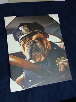 Canvas Dog Policeman