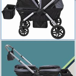 Safety 1st Summit Wagon Stroller for 2 Kids with Removable Tray in High Street.  Used it twice, kids don’t like sitting in a stroller thought wagon wo