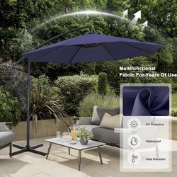 10 ft brand new patio umbrella with solar lights
