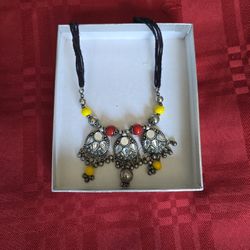 Oxidized silver necklace