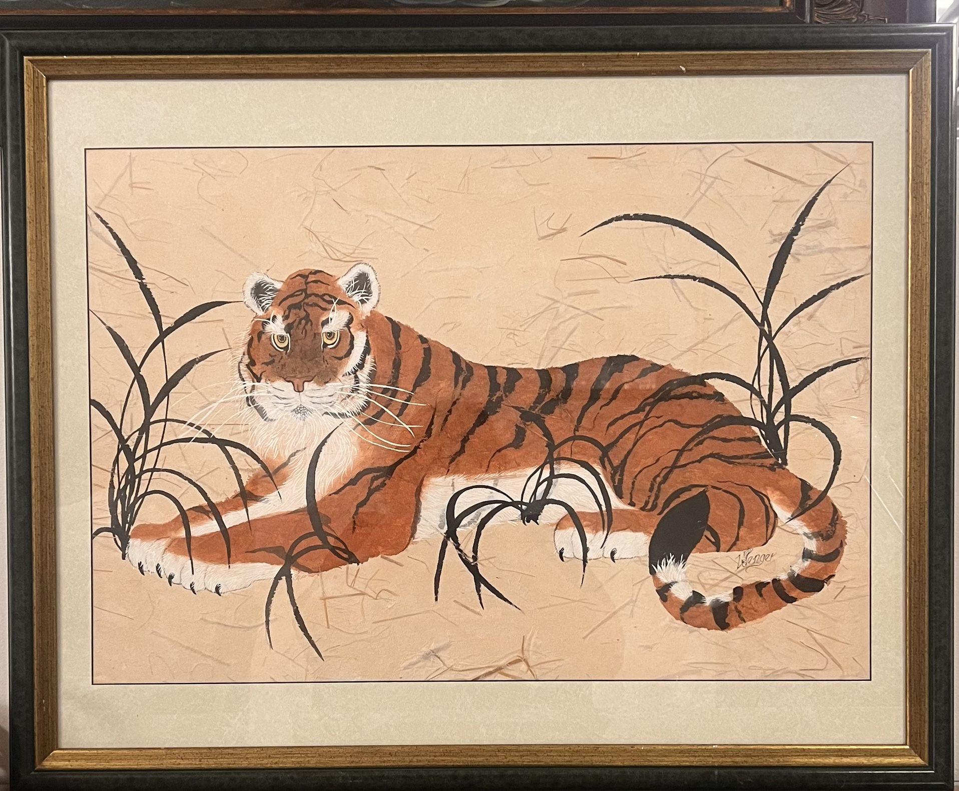 Loretta Burton Wenger, Tiger water color Original Painting And Signed.