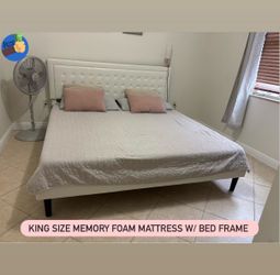 King Size Memory Foam Mattress & Modern Bed Frame