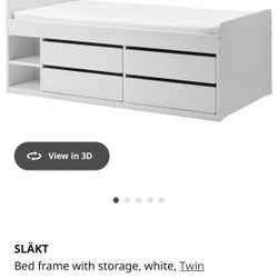 Twin Bed Frame With Storage- IKEA Slakt