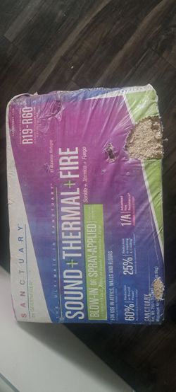 ($10) 25lbs Sound + Thermal + Fire Insulation R19 - R67 Blow In/ Spray
