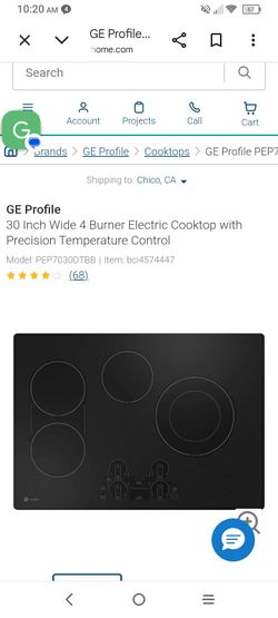 GE PROFILE 30" 4 BURNER COOKTOP W/ BUILT IN  TOUCH CONTROLS