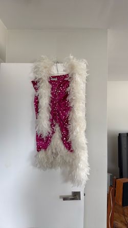Strapless dress and boa $20
