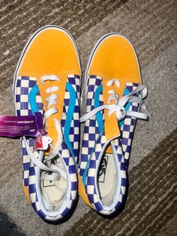 SIZE 11.5 MENS OLD SKOOL THERMOCHROME PURPLE/YELLOW CHECKERBOARD