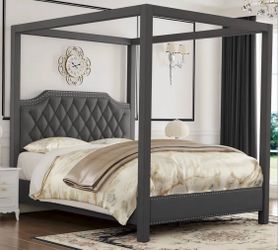 Queen canopy bed frame