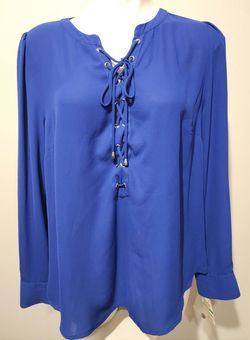 INC Brand Royal Blue Long Sleeve Blouse