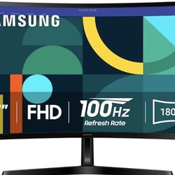 Samsung 27" Essential S3 (S36GD) Series FHD 1800R Curved Computer Monitor, 100Hz, Game Mode, Advanced Eye Comfort, HDMI and D-sub Ports, LS27D366GANXZ