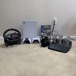 PS5 + 21 Games, Two Controllers And A Whole Racing Set Up
