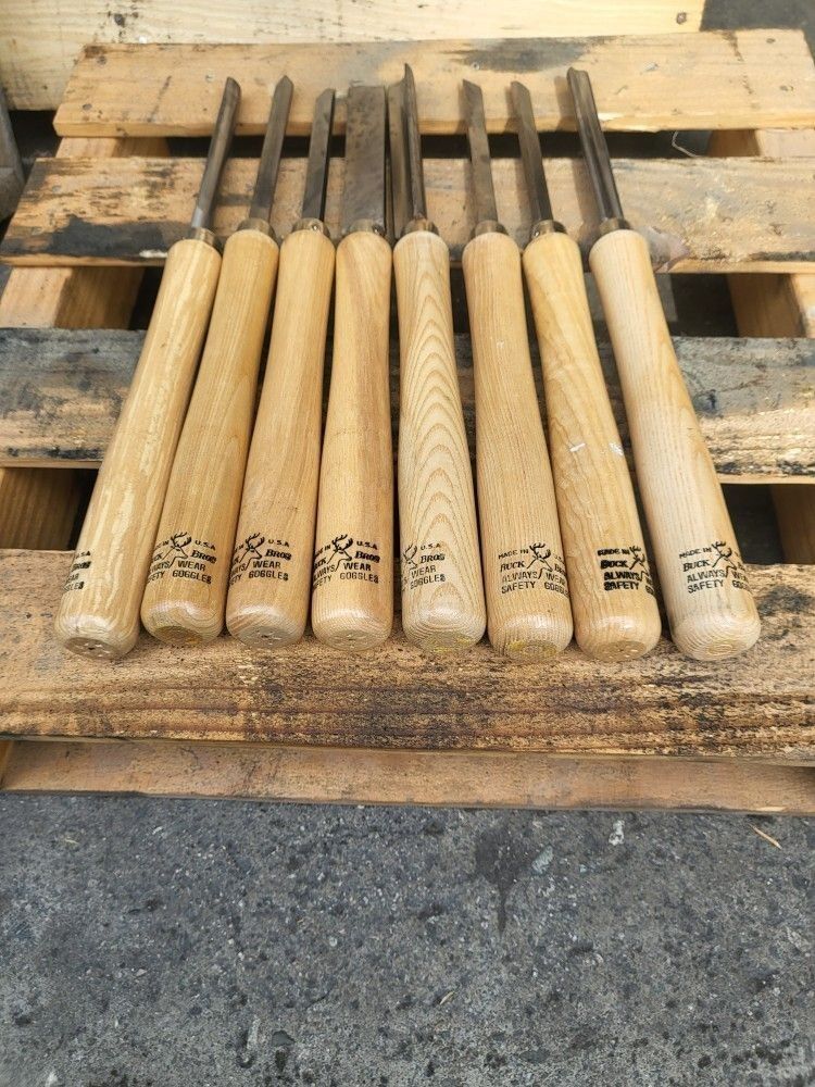 Buck Bros 8 piece lathe chisel set Made In U.S.A. Tool Wood Tools Shop Garage