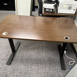 Electric Adjustable Height Desk - 48 x 24", Mahogany