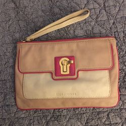 Juicy couture leather nude wristlet clutch