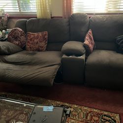 Recliner Couch With Two Brand New Recliners Still In The Box And One Small Kids Recliner